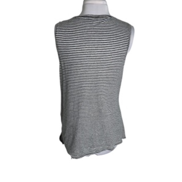 Banana Republic Sleeveless Bottom Side Tie Striped Tunic Top Size L - Picture 5 of 7